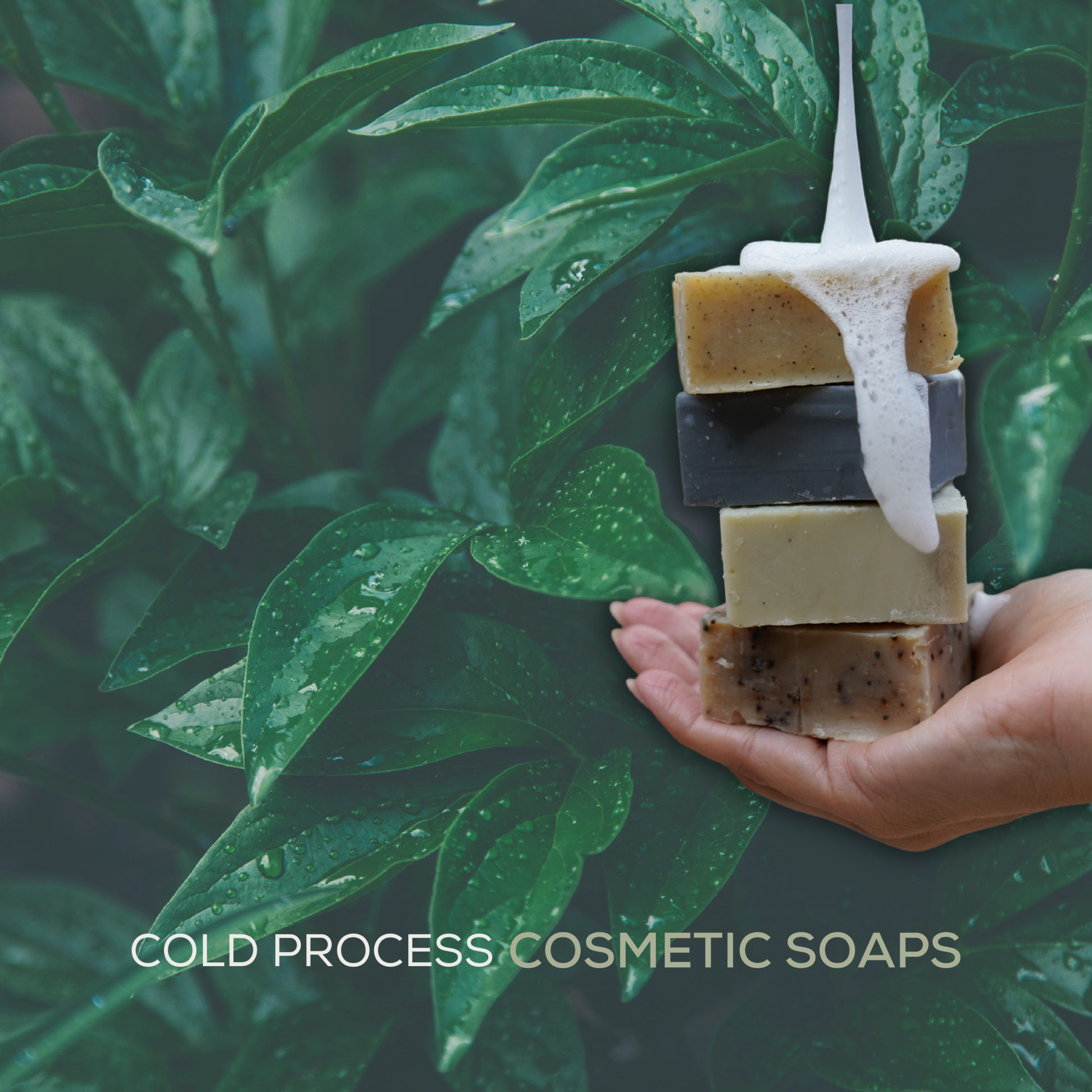 Cold process cosmetic soap bars with lather